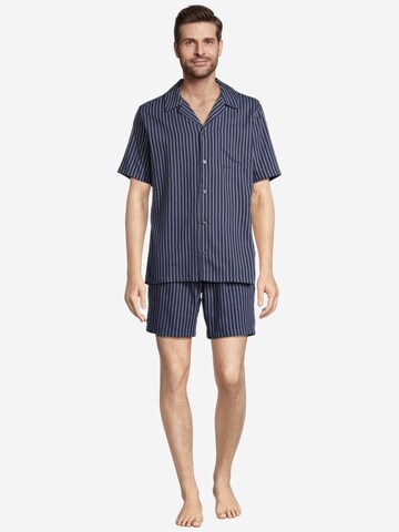 SEIDENSTICKER Pyjama kurz 'Classic Twill' in Blau