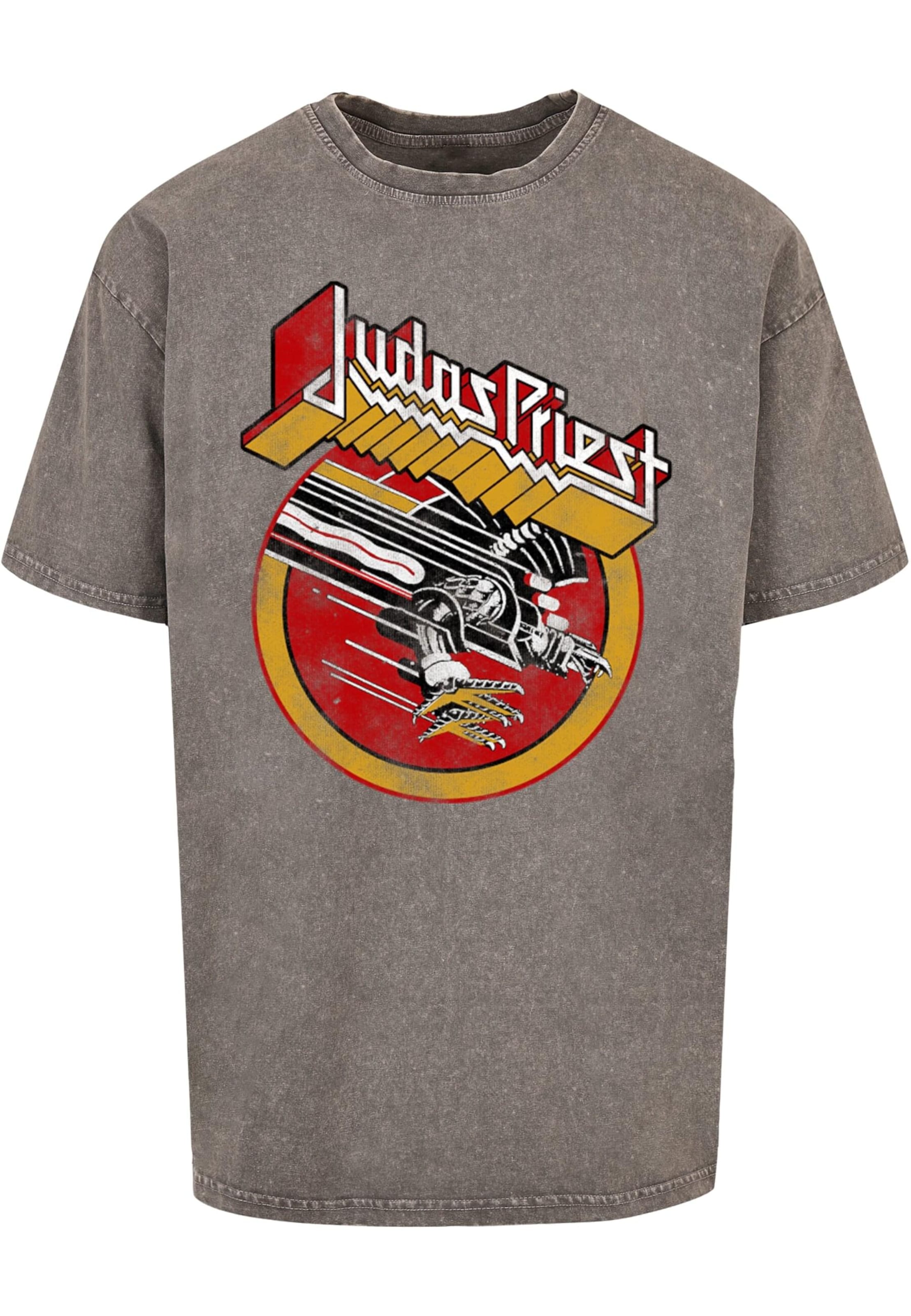 Merchcode T-Shirt 'Judas Priest -  Solid Circle' in Grau: Vorderseite