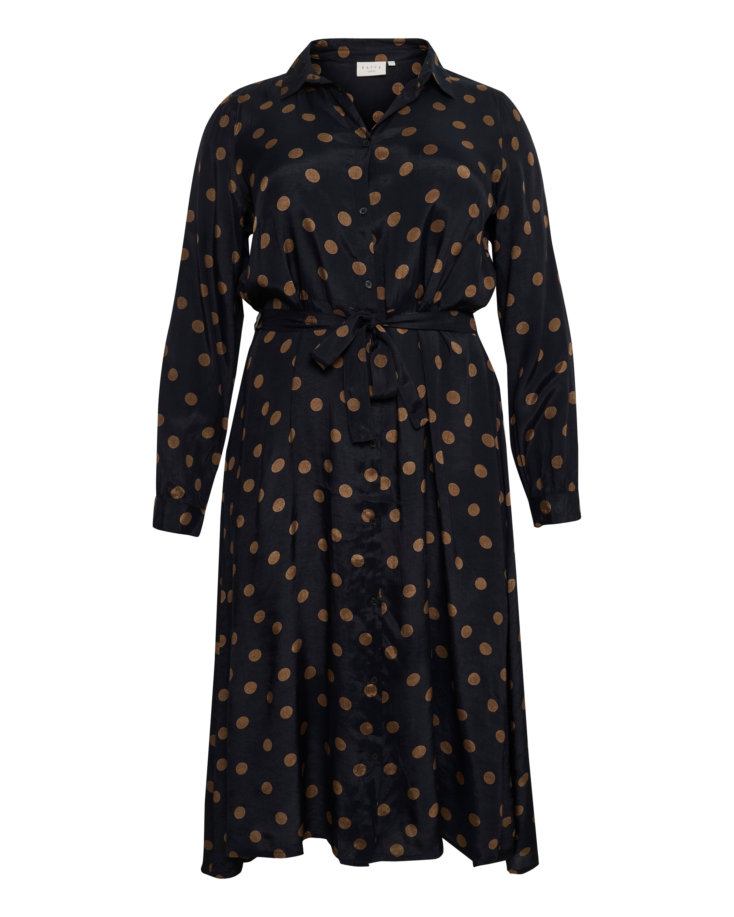 KAFFE CURVE Blousejurk &#x27;Olvia&#x27; in Zwart: voorkant