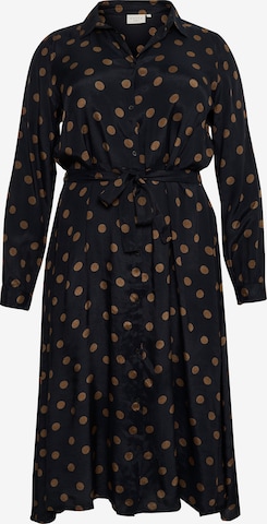 Robe-chemise 'Olvia' KAFFE CURVE en noir : devant