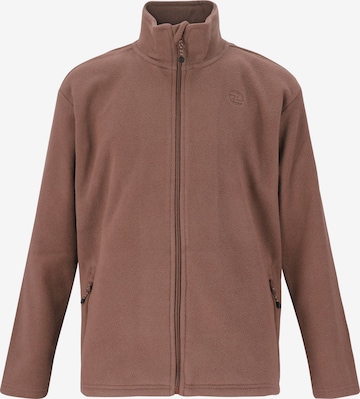 ZigZag Fleece Jacket 'Zap' in Brown: front