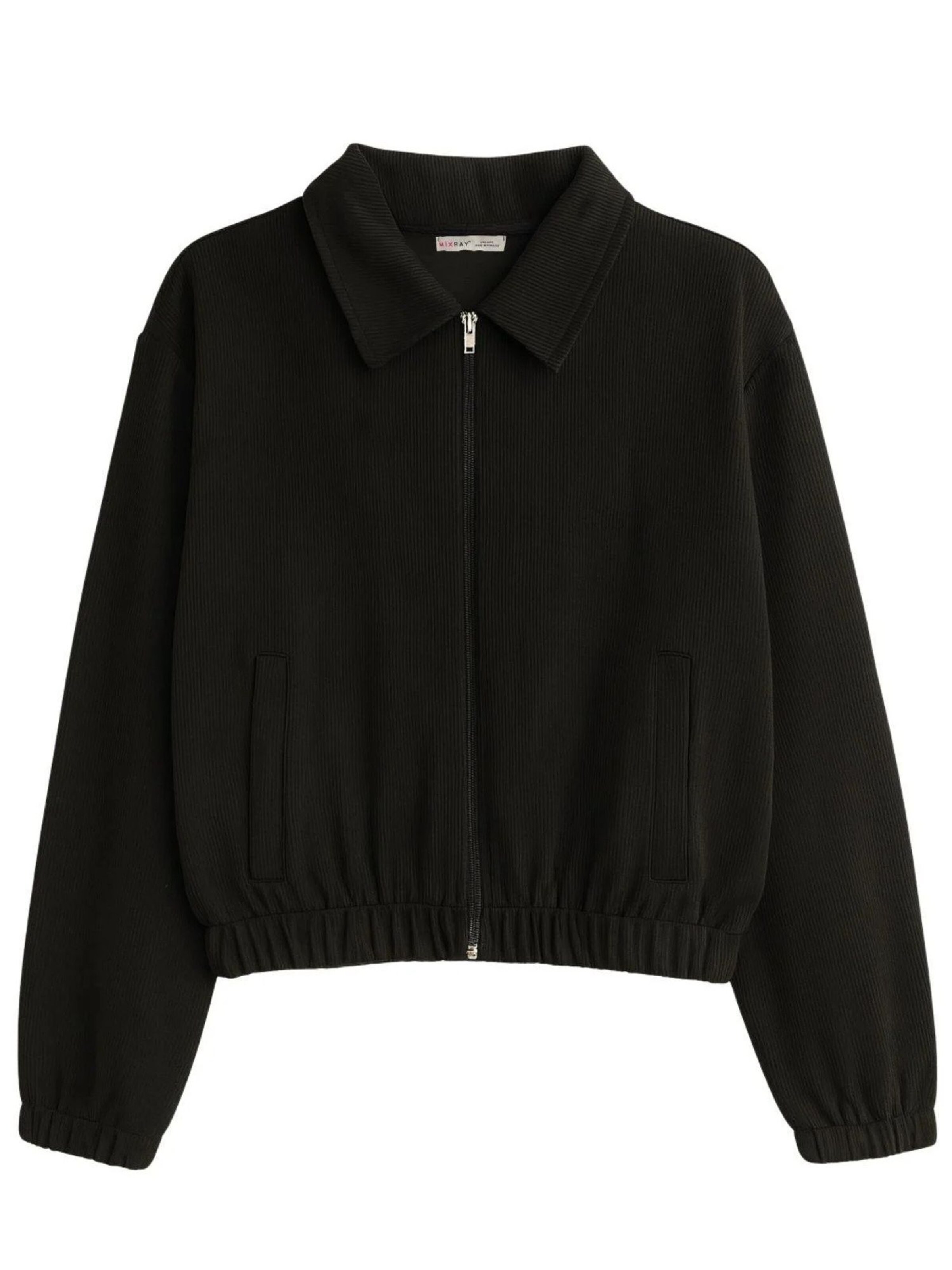 Veste mi-saison MixRay en noir : devant