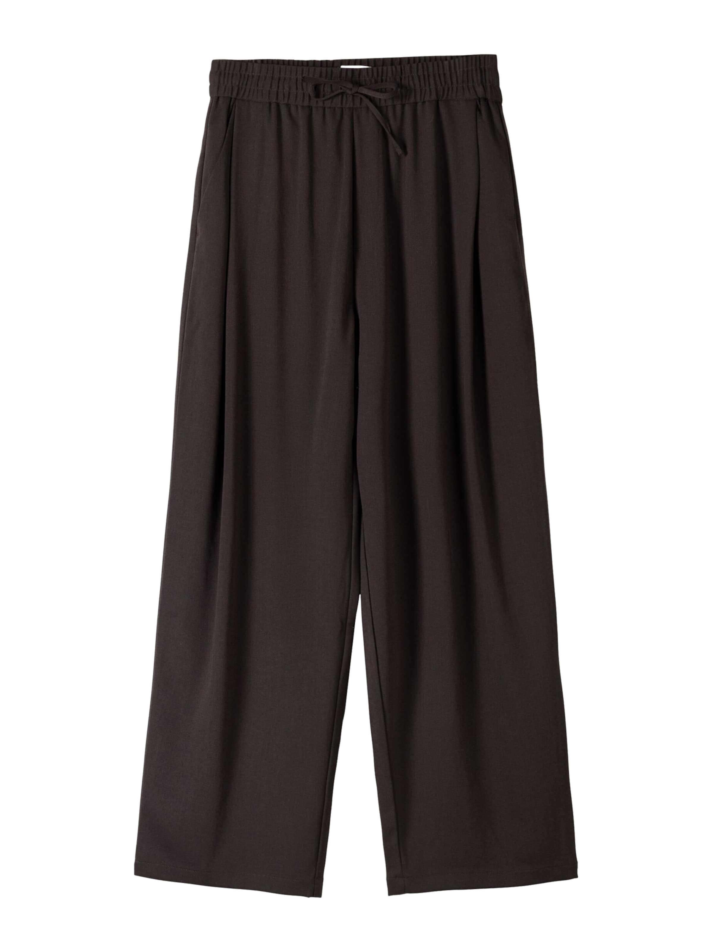 Bershka Wide Leg Laskoshousut värissä ruskea: etupuoli