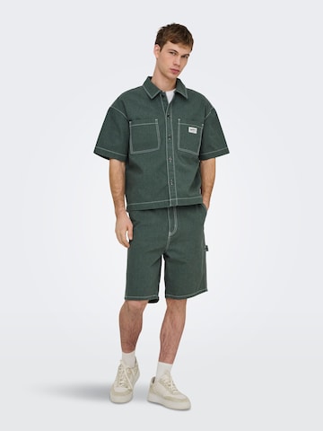 Only & Sons Comfort Fit Skjorte 'ONSZealand' i grøn