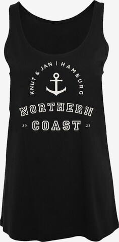 F4NT4STIC Top 'Northern Coast Nordsee Knut & Jan Hamburg' in Zwart: voorkant