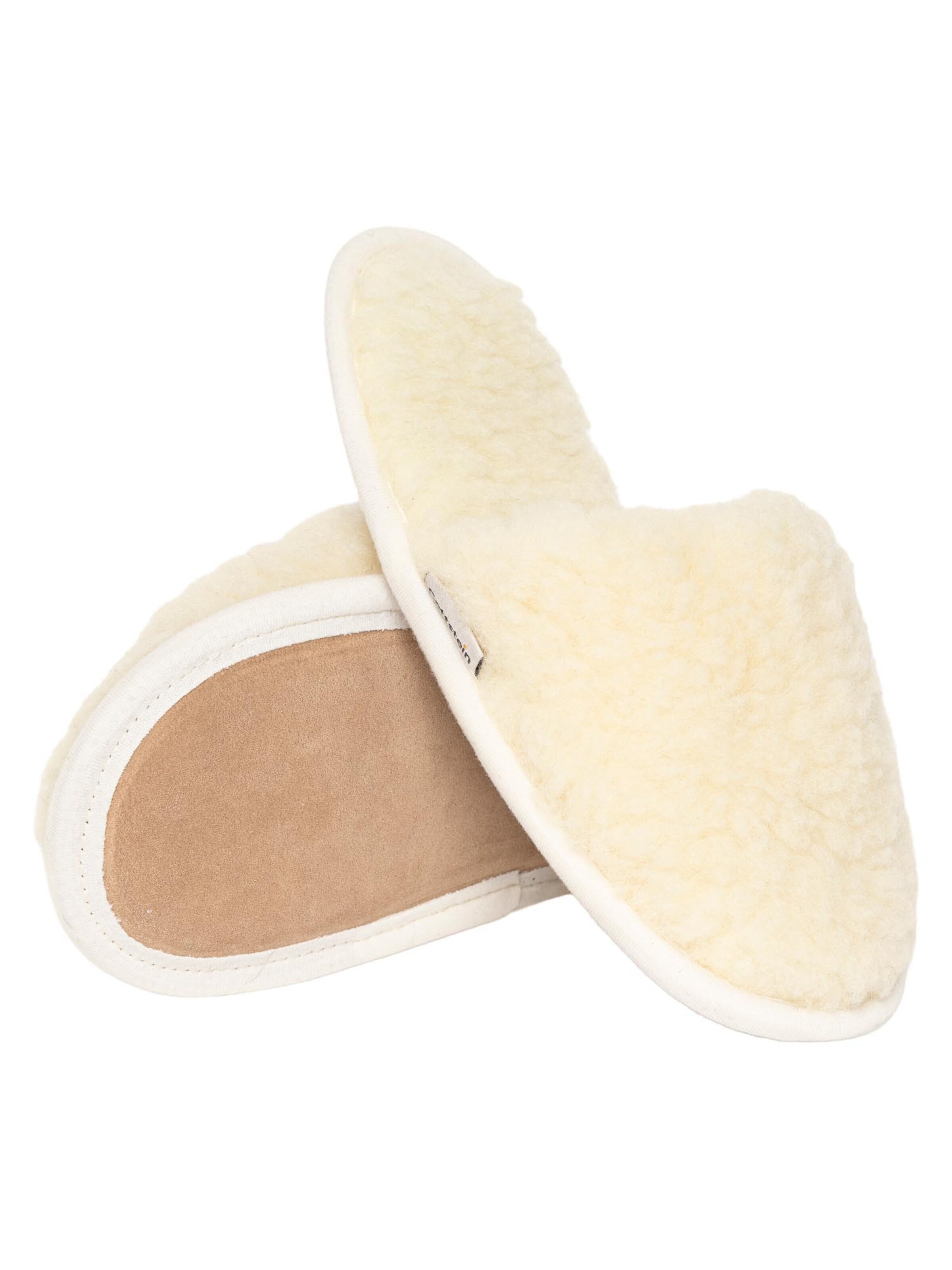 Gottstein Slippers 'Curly Wool' in White