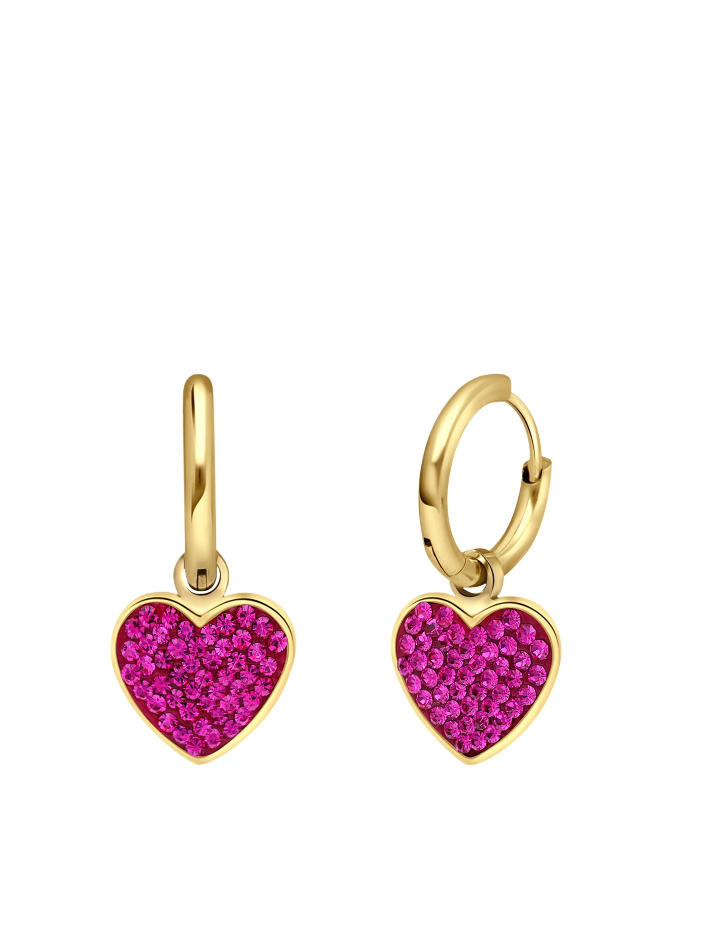 Boucles d'oreilles Lucardi en or : devant