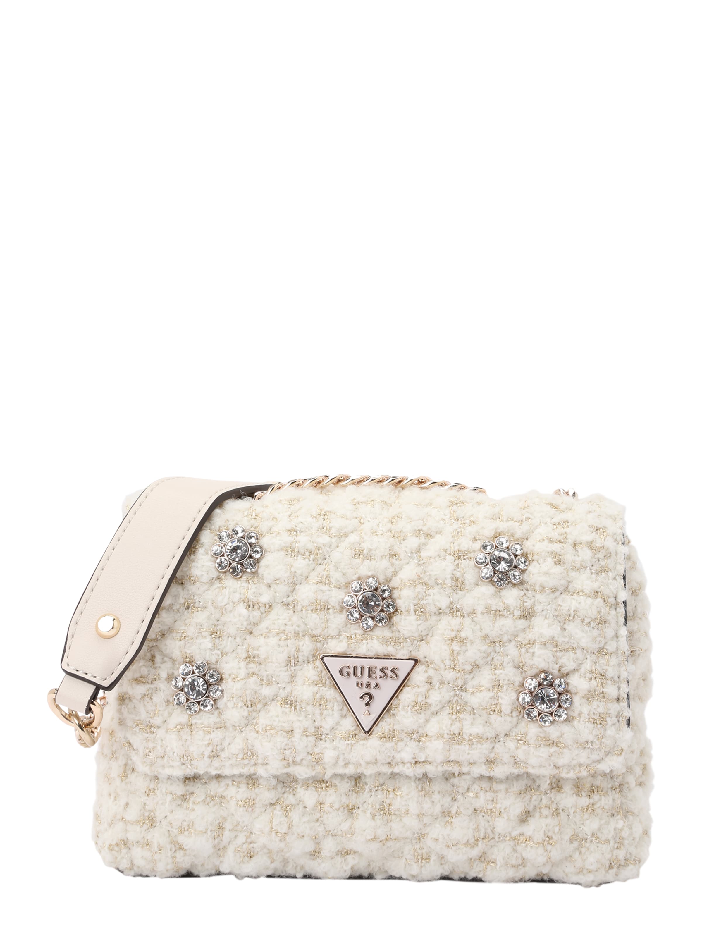 Sac à bandoulière 'EVERLEE MINI CNVRTVLE XBDY FLP' GUESS en beige : devant
