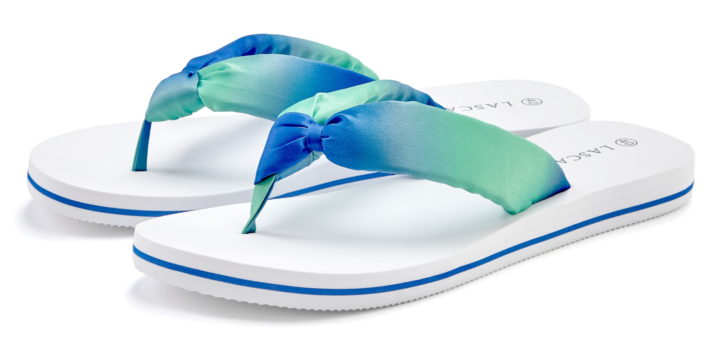 LASCANA Сандали с разделител за пръстите в зелено