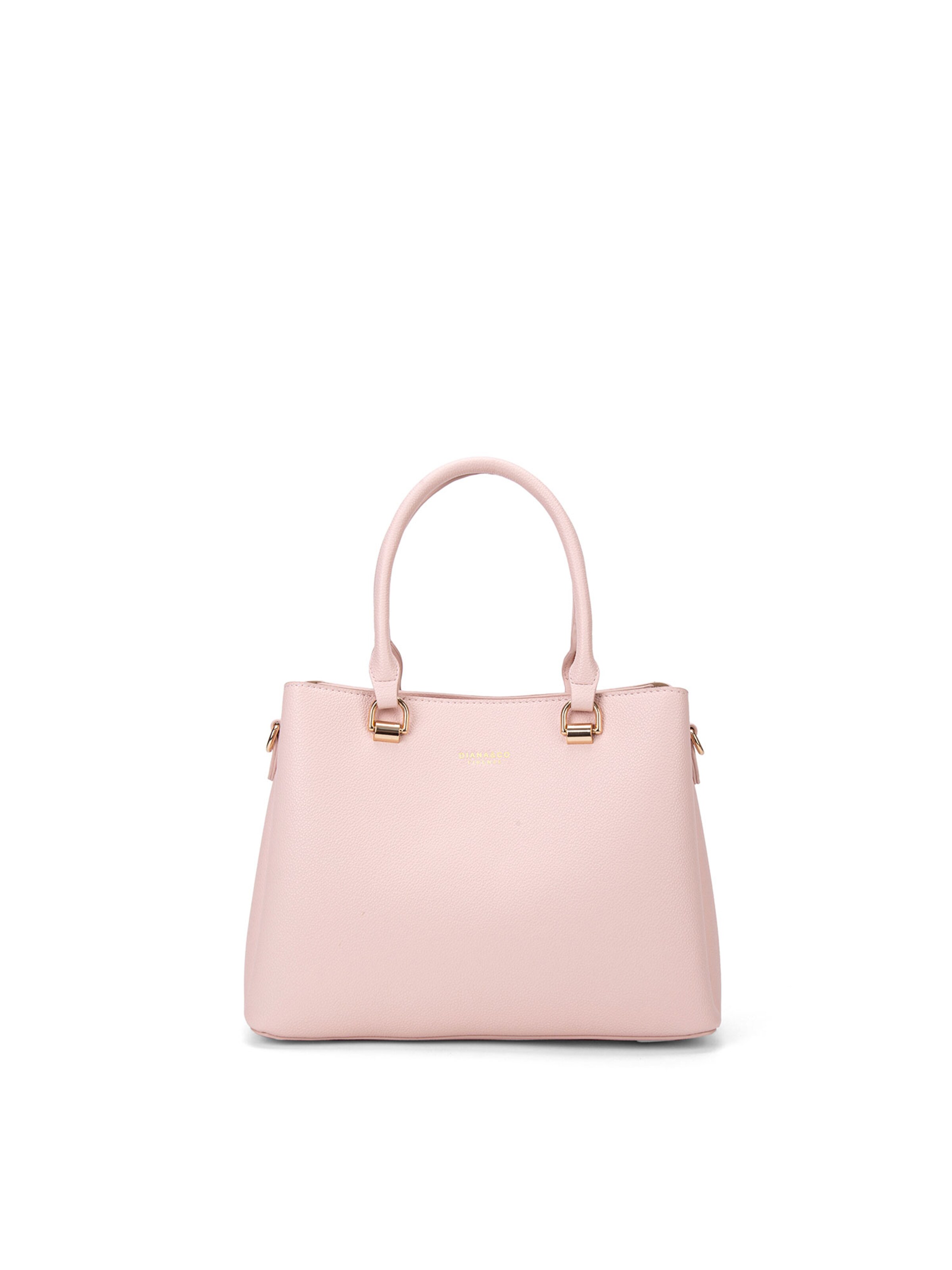 Borsa a mano 'Borsa a Mano Vegan Leather Diana & Co Firenze - Zip e Tracolla Rimovibile' di Diana&Co. in rosa: frontale