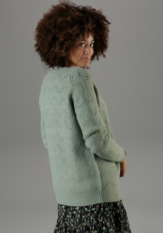 Aniston CASUAL Knit Cardigan in Green