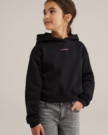 WE Fashion - Sudadera con cremallera en negro