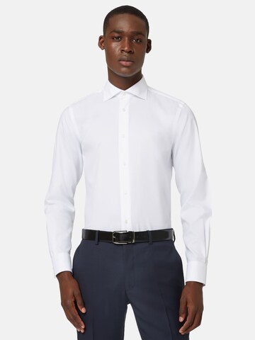 Coupe regular Chemise business Boggi Milano en blanc : devant