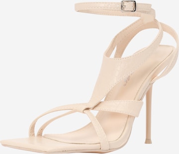 Sandales à lanières 'HARNESS' Public Desire en beige : devant