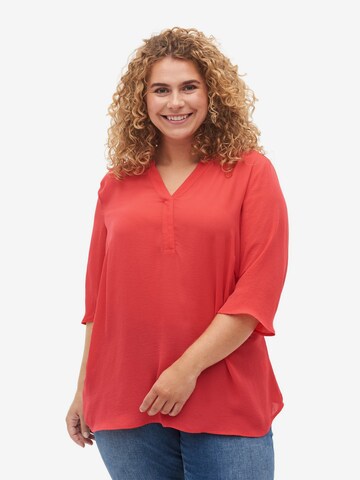 Zizzi Bluse 'EHUIJU' in Pink: predná strana