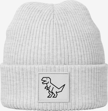 Neverless Beanie 'Polygon T-Rex' in Grey: front