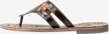 usha FESTIVAL T-Bar Sandals in Brown: front