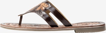 usha FESTIVAL T-Bar Sandals in Brown: front