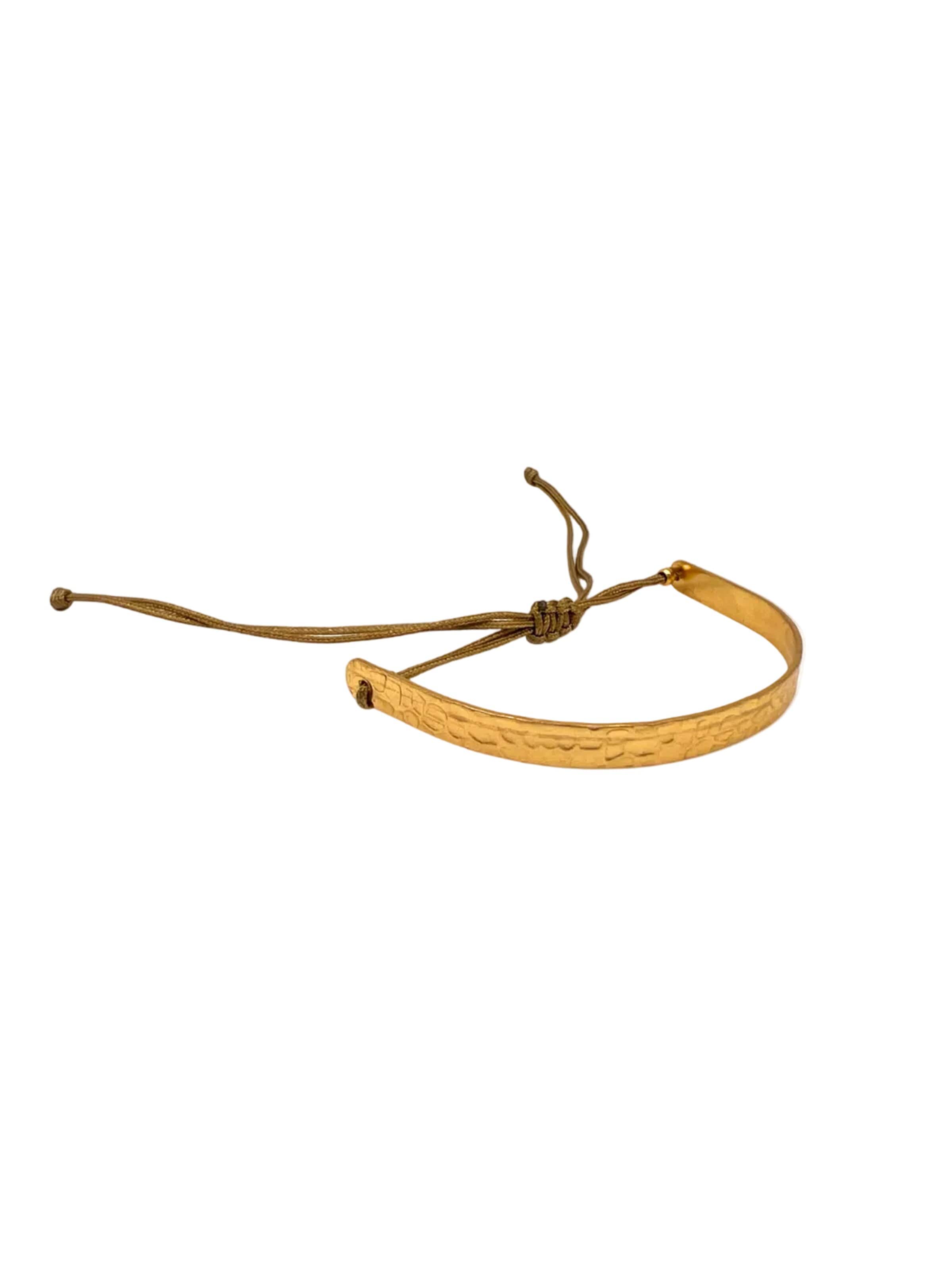 Les Reines Armband 'Golden Clay Elegance' i guld: framsida