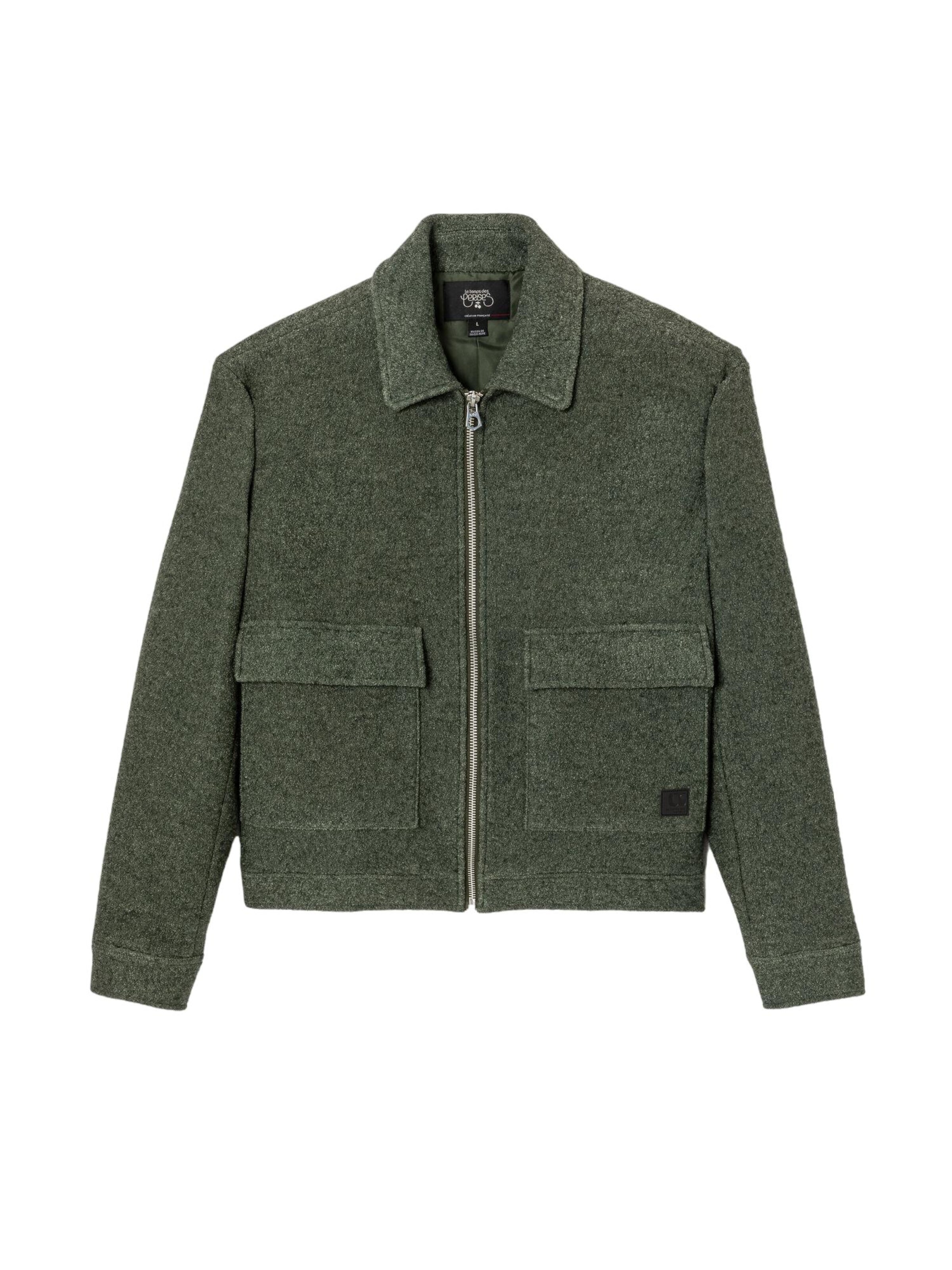 Le Temps Des Cerises Regular fit Colbert 'CERPO' in Groen: voorkant