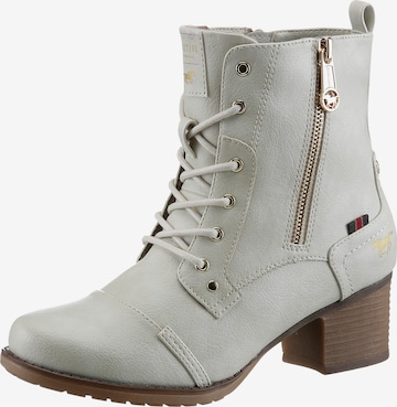 MUSTANG Lace-Up Ankle Boots in Grey: front