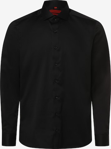 Finshley & Harding Slim fit Button Up Shirt in Black: front