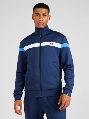 ELLESSE Zip-Up Hoodie in Blue: front
