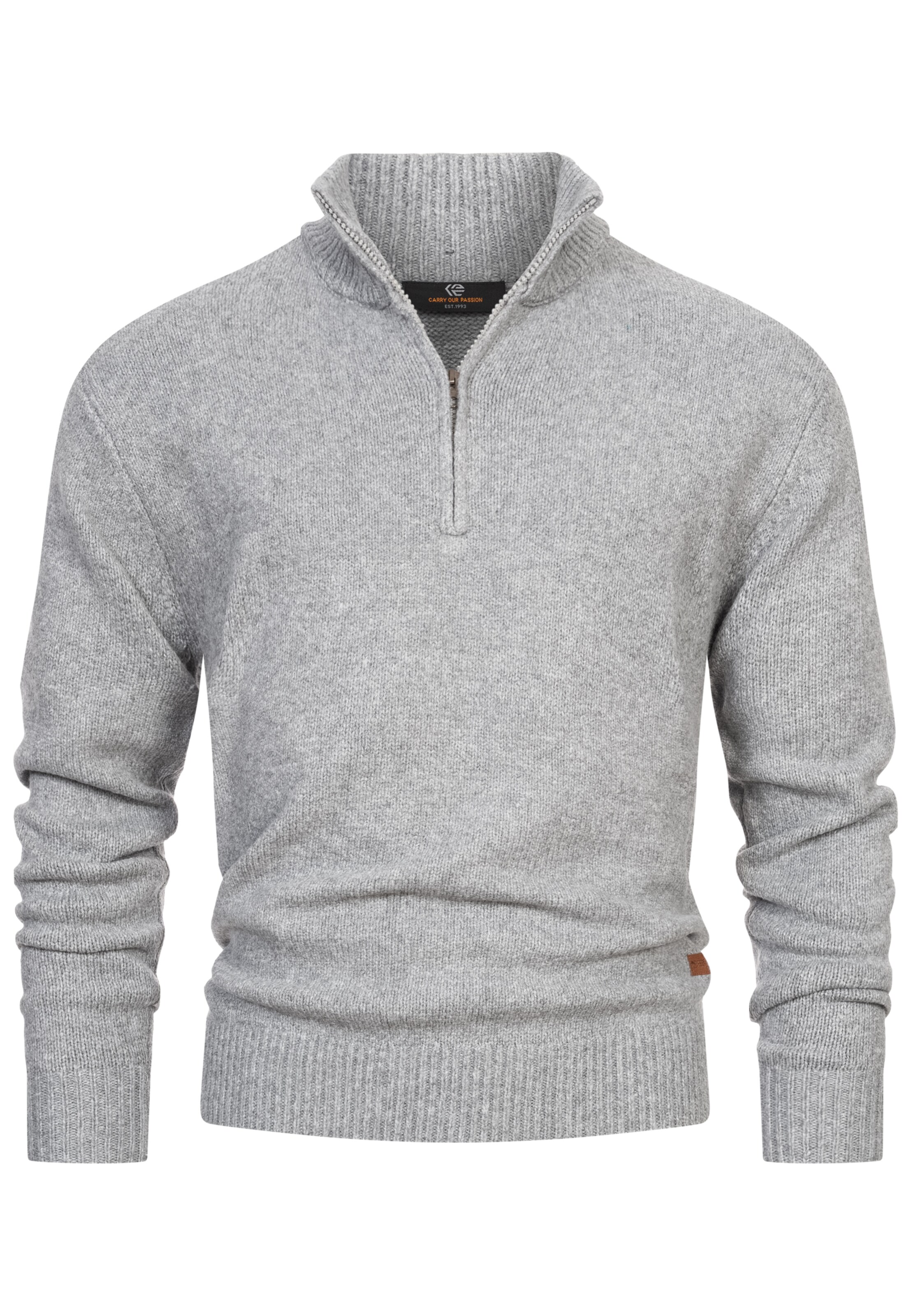 INDICODE JEANS Pullover 'Lokant' in Grau: Vorderseite