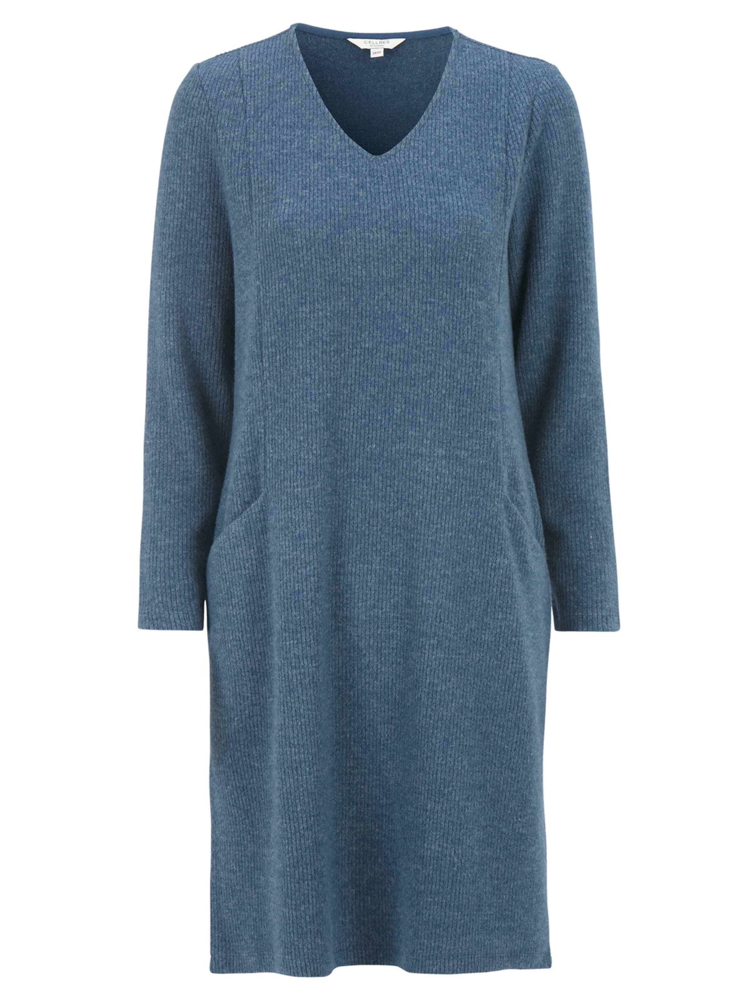 Cellbes of Sweden Gebreide jurk in Blauw: voorkant