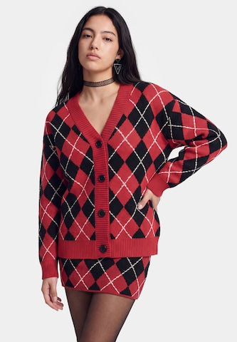 myMo ROCKS Knit Cardigan in Red: front
