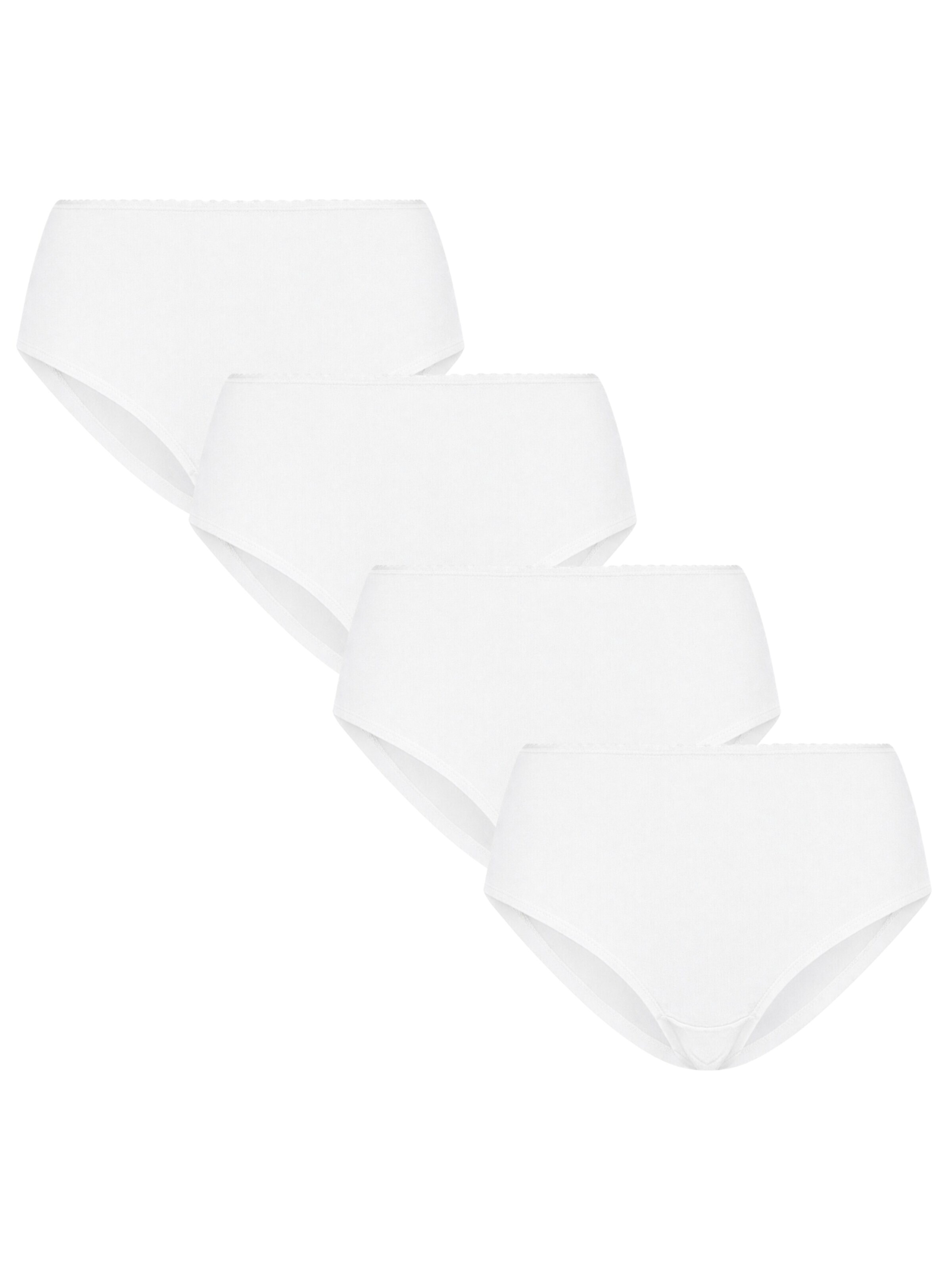 Albero Natur Boyshorts 'Bio-Baumwoll-Hipster mit Spitze – 4er Pack' in White: front