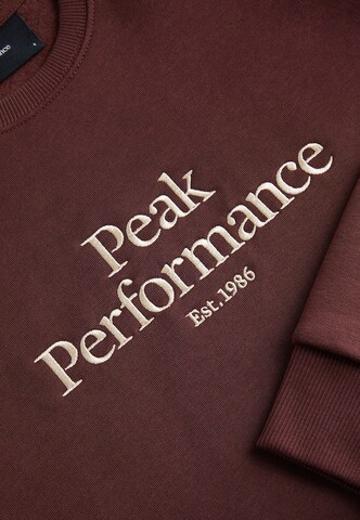 PEAK PERFORMANCE Sweatshirt Pullover  'Crew' in Braun