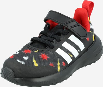 ADIDAS SPORTSWEAR Athletic Shoes 'Disney Fortarun 2.0 Mickey Cloudfoam Elastic Lace Top Strap' in Black: front