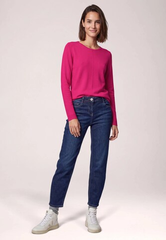 CECIL Langarm Pullover mit Rundhals und Struktur in Pink