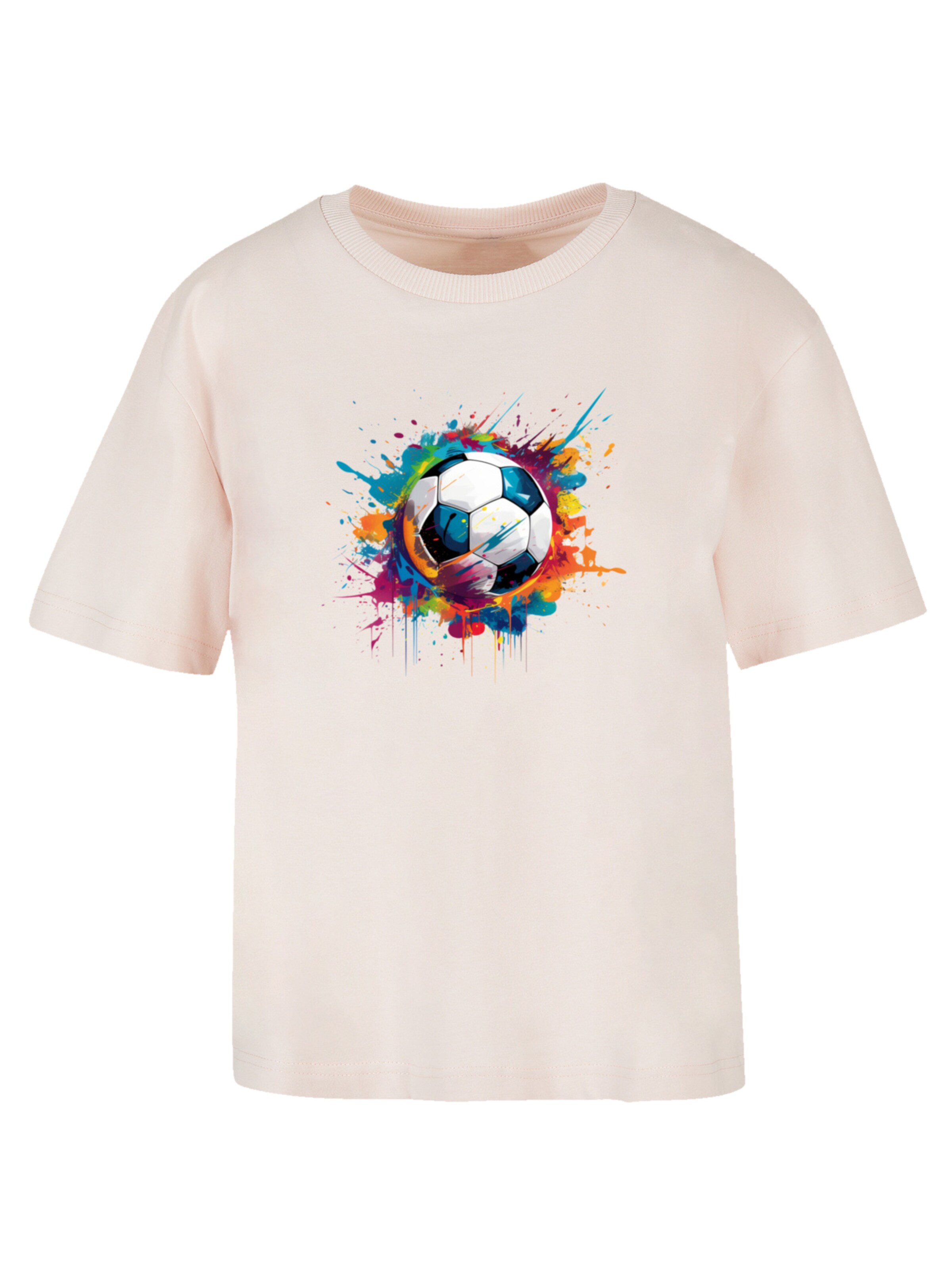 F4NT4STIC Shirt 'Bunte Fußball Grafik' in Pink: Vorderseite