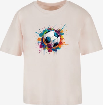 F4NT4STIC Shirt 'Bunte Fußball Grafik' in Pink: Vorderseite
