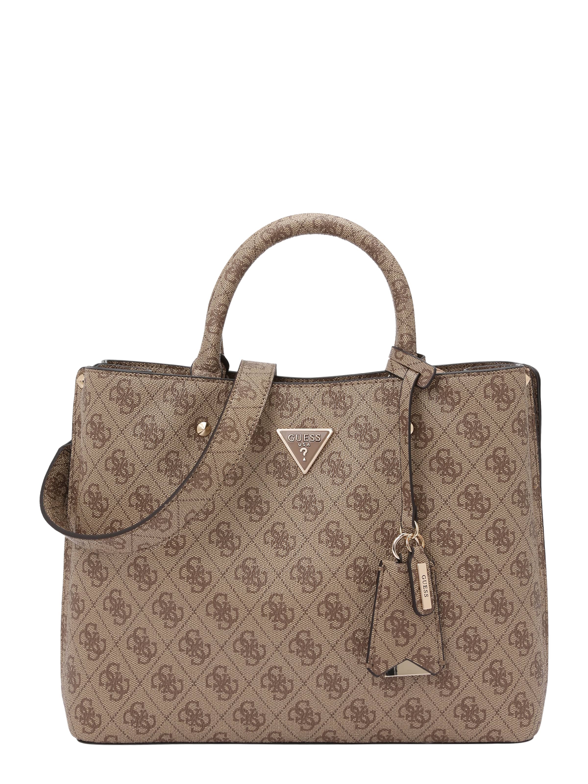 GUESS Handbag &#x27;MERIDIAN II GIRLFRIEND SATCHEL&#x27; in Brown: front