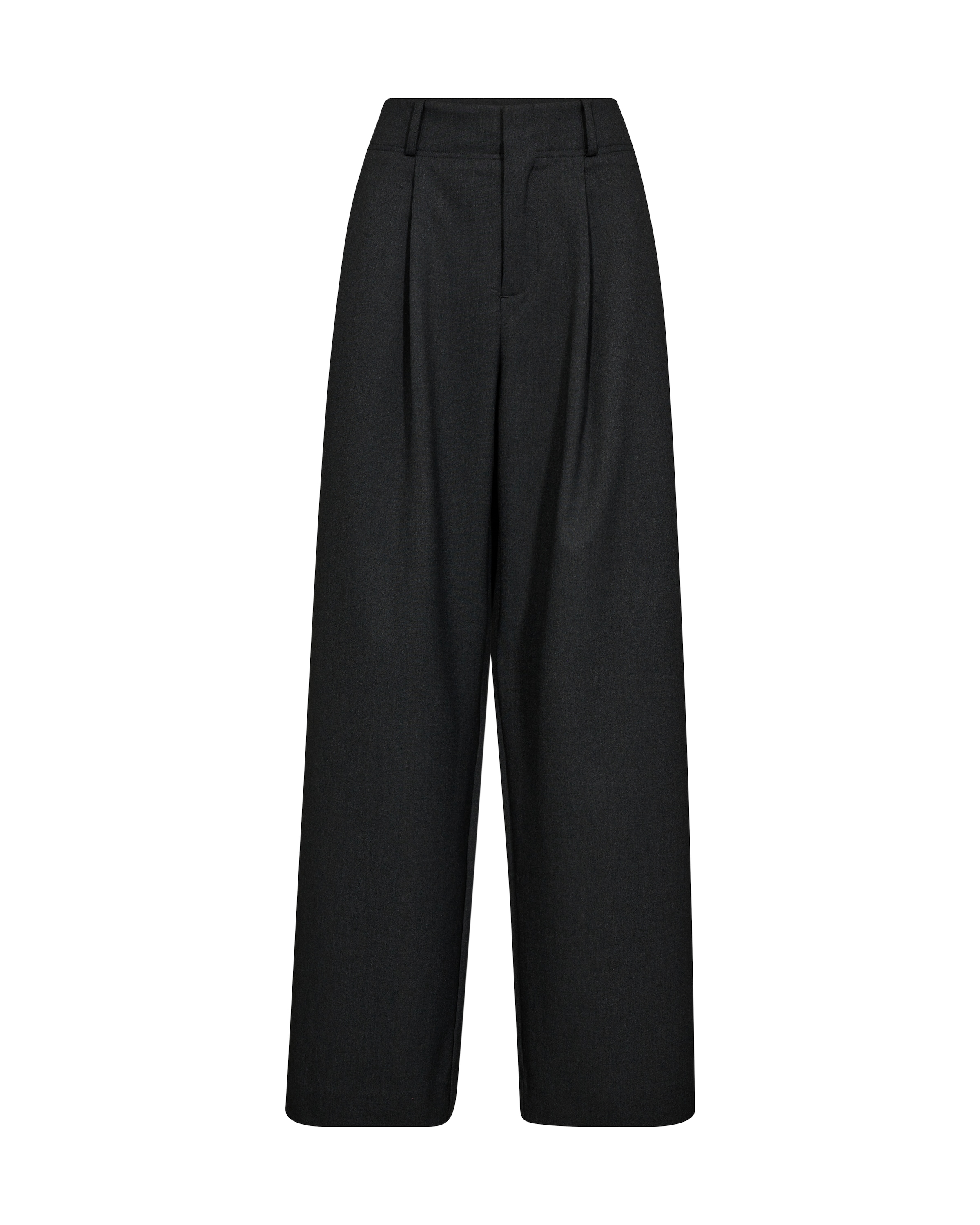 MOS MOSH Wide leg Pleat-Front Pants 'MMEvine Scarla' in Black: front