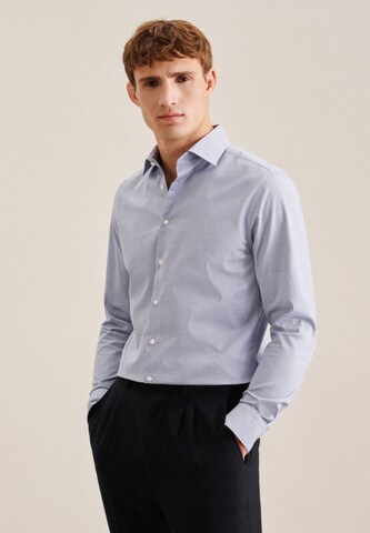 SEIDENSTICKER Slim fit Button Up Shirt in Blue: front