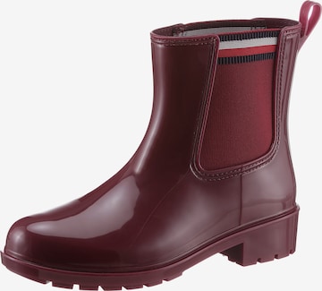 TOMMY HILFIGER Chelsea Boots in Red: front