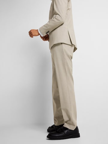 SELECTED HOMME Slim fit Trousers with creases 'Liam' in Beige