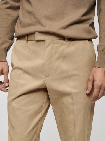 MANGO MAN Regular Pleated Pants 'NICCO' in Beige