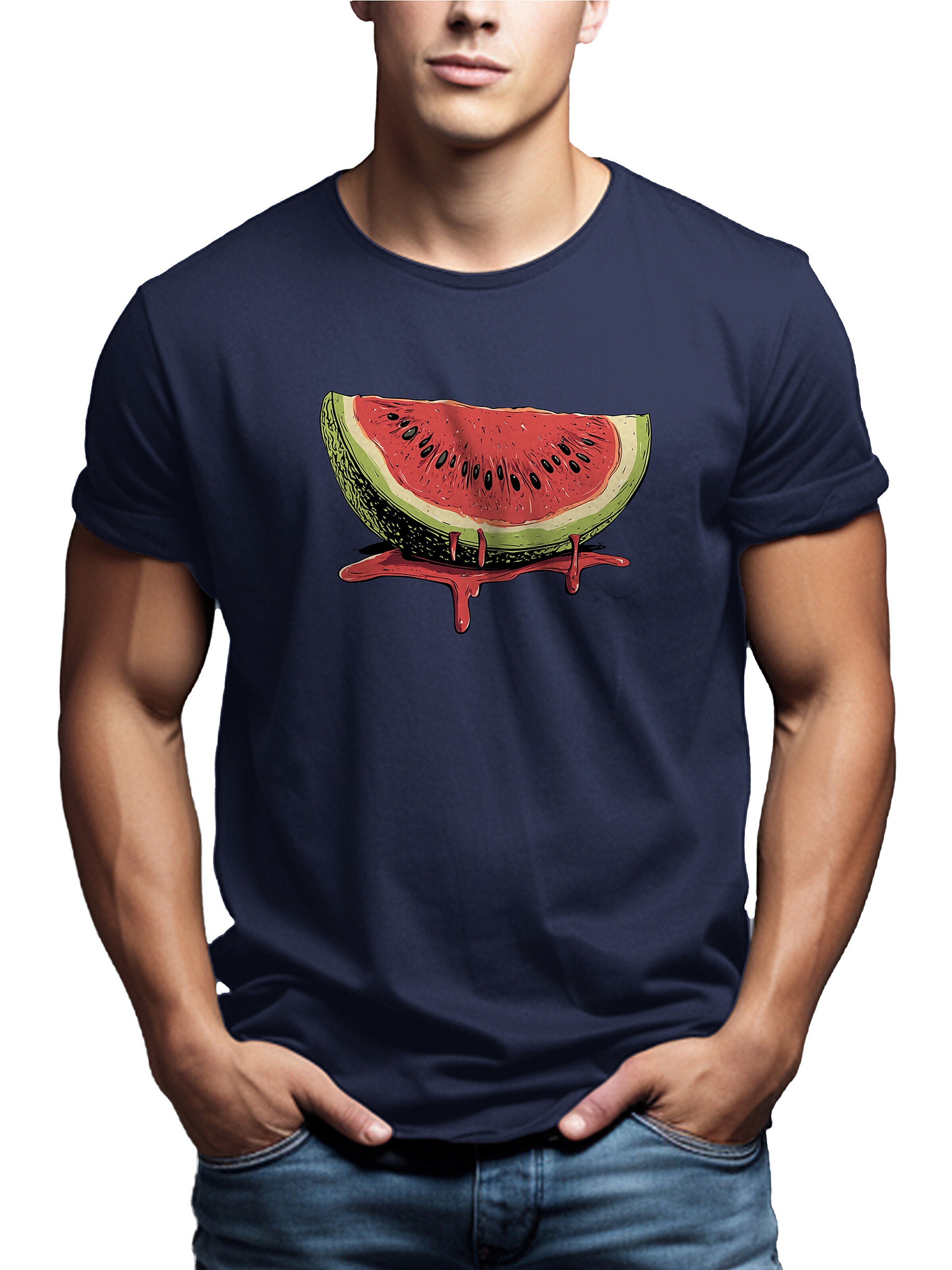 MAKAYA Shirt 'Watermelon' in Blue