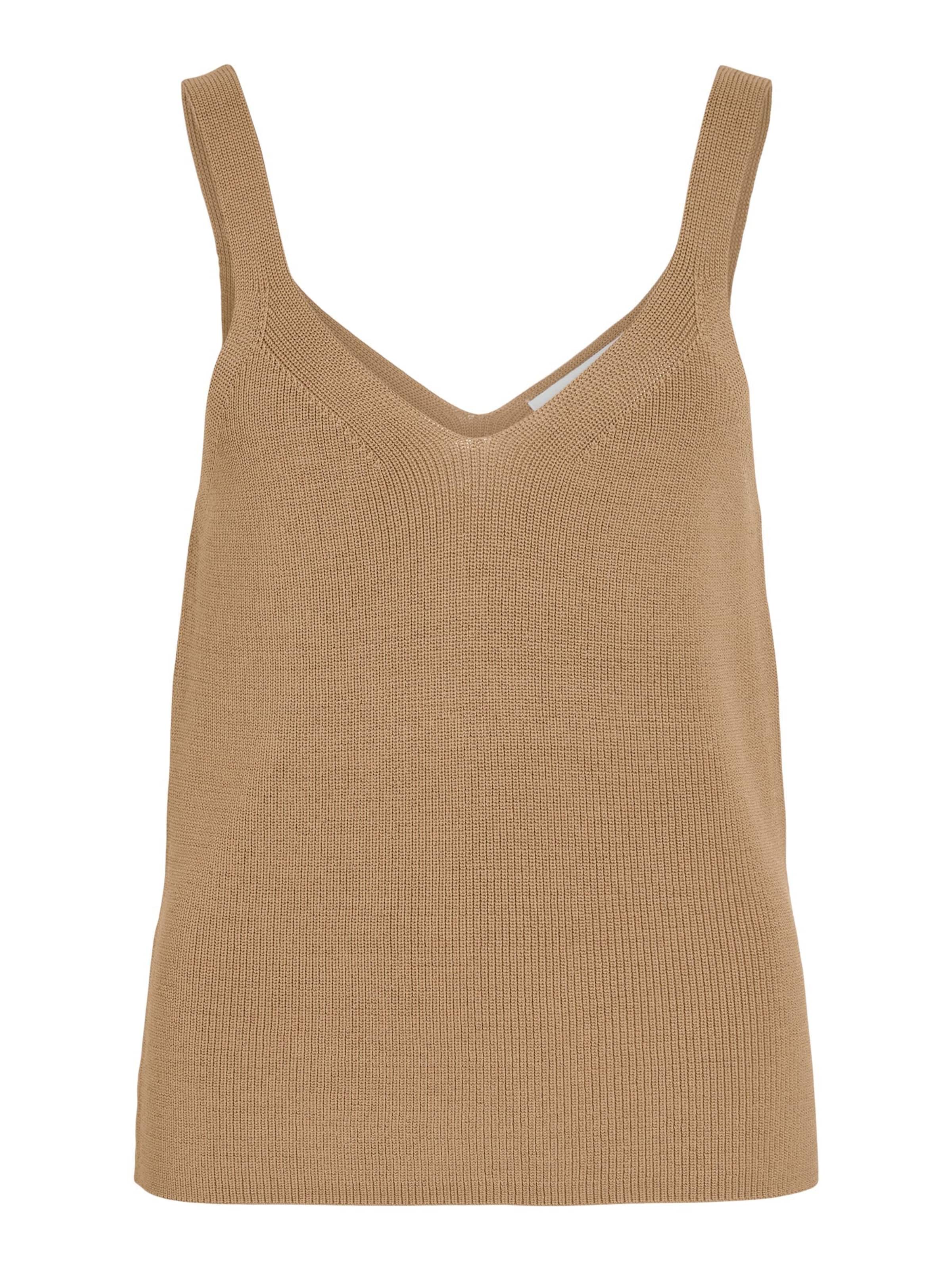 ROUGE EDIT Gebreide top in Bruin: voorkant