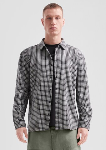 QS Regular fit Overhemd in Zwart: voorkant