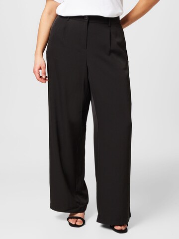 Loosefit Pantalon à pince 'LUNADESI' Vero Moda Curve en noir : devant