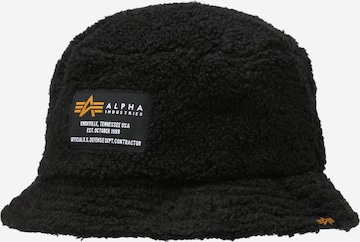 ALPHA INDUSTRIES Hat in Black: front