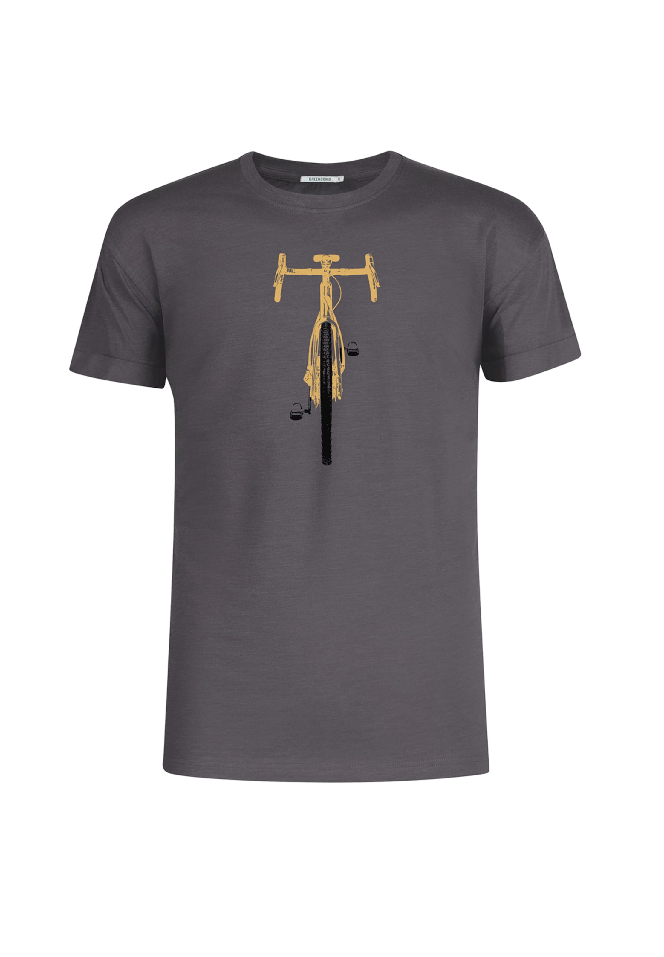 GREENBOMB Shirt 'Bike Front Stamp' in Grijs: voorkant
