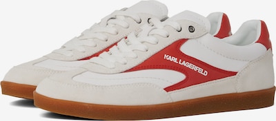 Sportbačiai be auliuko iš Karl Lagerfeld, spalva – raudona / balta / balkšva, Prekių apžvalga