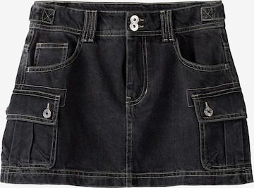 BershkaSuknja - crna boja: prednji dio